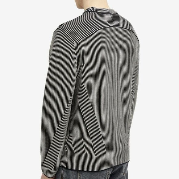 Paul Smith Men's Ribbed Full Zip Crew Knit Black Cotton Blend Size Medium *Flaw - Picture 12 of 13